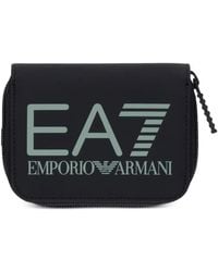 EA7 - Logo-Print Zip-Around Wallet - Lyst