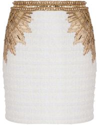Balmain - Sequin-embellished Tweed Skirt - Lyst
