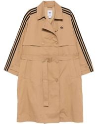 adidas - Three-Stripe Belted Trench Coat - Lyst
