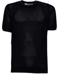 Amaranto - Openwork Detail T-Shirt - Lyst