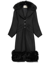 Blumarine - Abrigo con ribete de pelo artificial - Lyst