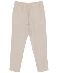 Canali - Drawstring-Waist Linen Trousers - Lyst
