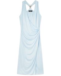 Versace - Kleedjes ,Blauw ,Viscose-Jersey Midi Jurk - Lyst