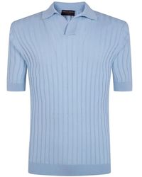 FILIPPO DE LAURENTIIS - Ribbed-Knit V-Neck T-Shirt - Lyst