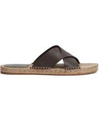 Zegna - Crossover Leather Espadrille Sandals - Lyst