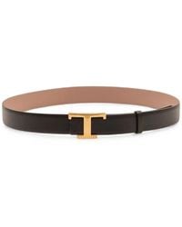 Tod's - T Timeless Reverible Leather Belt - Lyst