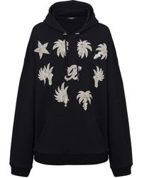 Balmain - Crystal-Embellished Cotton Hoodie - Lyst