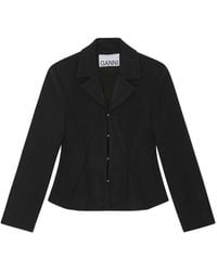 Ganni - Notched-Lapels Blazer - Lyst