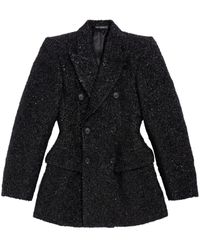 Balenciaga - Blazer en tweed à boutonnière croisée - Lyst