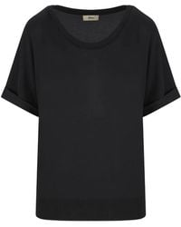 Herno - Pleated Round-Neck T-Shirt - Lyst