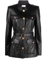 Bally - Belted Leather Jacket - Lyst