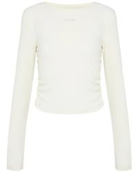Guess - Ribbed-Knit Gathered T-Shirt - Lyst