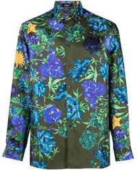 Versace - Zijden Overhemd Met Print - Lyst