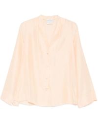 forte_forte - V-Neck Silk Shirt - Lyst