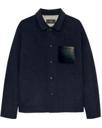 Arma - Leather-pocket Wool Overshirt - Lyst