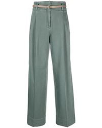 Peserico - High-Waisted Wide-Leg Trousers - Lyst