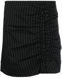 Ganni - Ruched Striped Miniskirt - Lyst