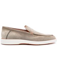Santoni - Panelled Calf-suede Loafers - Lyst