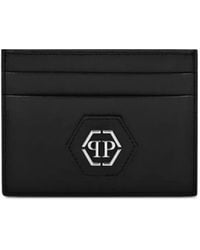 Philipp Plein - Logo-Plaque Leather Cardholder - Lyst
