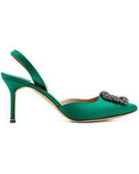 Manolo Blahnik - Escarpins À Bride Arrière Hangisli À Boucle Ornementée - Lyst
