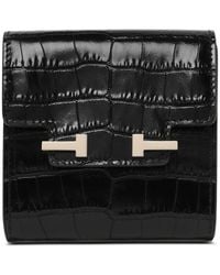 Tom Ford - T-Logo Croc-Effect Leather Wallet - Lyst