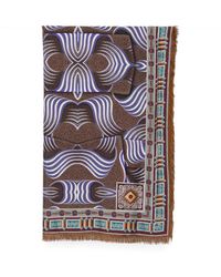 Pierre Louis Mascia - Abstract-Print Frayed-Edge Scarf - Lyst
