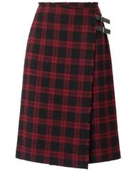 Pinko - Griselina Check Wrap Midi Skirt - Lyst