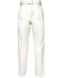 Lanvin - X Future Belted Virgin Wool Trousers - Lyst