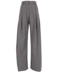 Thelatest - Pleated Wide-Leg Trousers - Lyst