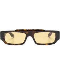Gucci - Tortoiseshell Rectangle-frame Sunglasses - Lyst