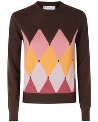 Ballantyne - Argyle-Intarsia Sweater - Lyst