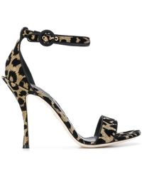 Dolce & Gabbana Sandales Keira à motif léopard - Noir