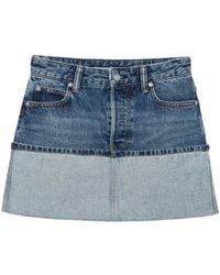 Alexander Wang - Light Denim Mini Skirt With Flap - Lyst