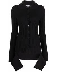 ANDREADAMO - Cut-out Detail Long-sleeve Ribbed Cardigan - Lyst