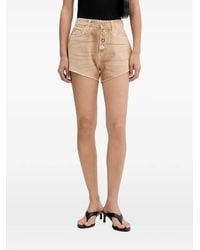 ViCOLO - Embellished-Button Raw-Cut Denim Shorts - Lyst