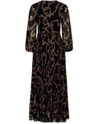 Zimmermann - Midi-Jurk Met Plooirok En Kettingprint - Lyst