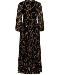 Zimmermann - Chain-Print Pleated-Skirt Midi Dress - Lyst