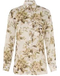 Zimmermann - Floral Pocket Shirt - Lyst