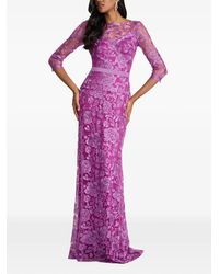 fatiha floral lace & chiffon dress The Flutter-Sleeve Dress in Stretch Linen