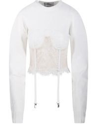 GIUSEPPE DI MORABITO - Lace-Panel Knitted Top - Lyst
