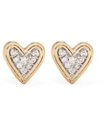 Adina Reyter - 14kt Yellow Gold Make Your Move Heart Diamond Earrings - Lyst