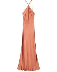 Twinset - Cross-Halter Satin Maxi Dress - Lyst
