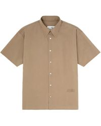 MM6 by Maison Margiela - Washed Cotton Short-Sleeve Shirt - Lyst