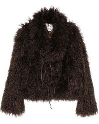 Source Unknown - Hathi Belted Faux-Fur Jacket - Lyst