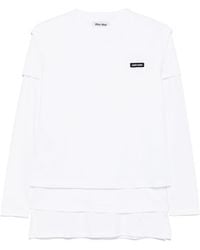 Miu Miu - Cotton T-Shirt - Lyst