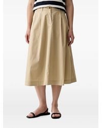 GANT - Pleated A-Line Midi Skirt - Lyst