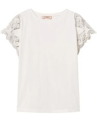 Twinset - Camiseta con manga de encaje - Lyst