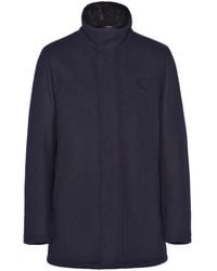 Prada - Jacke aus Wollgemisch mit Triangel-Logo - Lyst