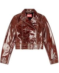 DIESEL - Patent Double-Breasted Jacket - Lyst