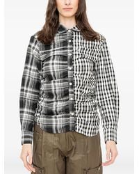 ANDERSSON BELL - Shirred Checked Shirt - Lyst